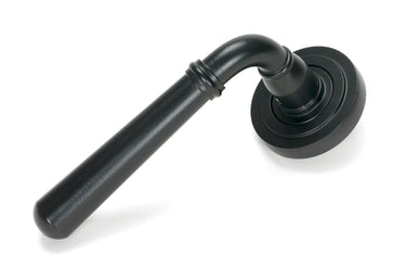 From The Anvil's Matt Black Newbury Lever on Rose Set (Sprung); #finish_matt-black