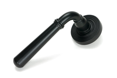 From The Anvil's Matt Black Newbury Lever on Rose Set (Sprung); #finish_matt-black