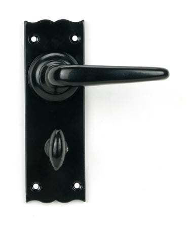 From The Anvil's Black Oak Lever Bathroom Door Handles; #finish_black