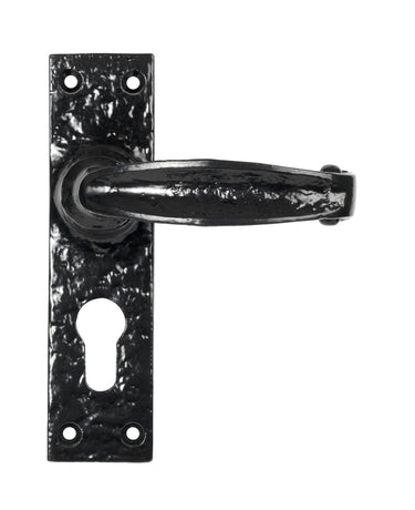 From The Anvil's Black Classic Lever Euro Lock Door Handles; #finish_black