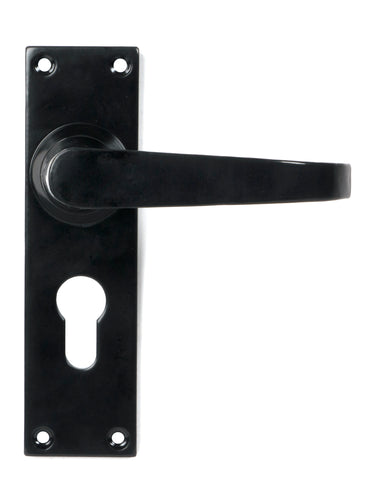 From The Anvil's Black Deluxe Lever Euro Lock Door Handles; #finish_black