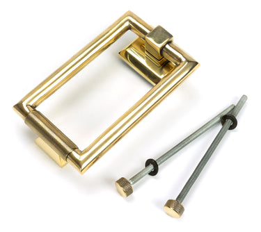 From The Anvil's Aged Brass Brompton Door Knocker; #finish_aged-brass