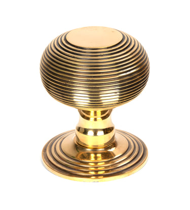 From The Anvil's Aged Brass Beehive Centre Door Knob; #finish_aged-brass