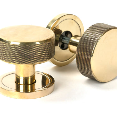 From The Anvil's Aged Brass Brompton Mortice/Rim Knob Set; #finish_aged-brass