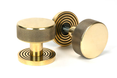 From The Anvil's Aged Brass Brompton Mortice/Rim Knob Set; #finish_aged-brass