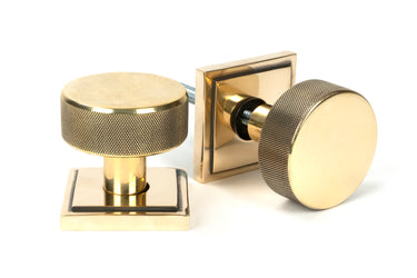 From The Anvil's Aged Brass Brompton Mortice/Rim Knob Set; #finish_aged-brass