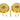 From The Anvil's Polished Brass Art Deco Round Pull - Privacy Set; #finish_polished-brass