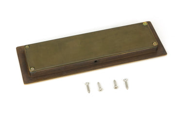 From The Anvil's Aged Brass Art Deco Rectangular Pull; #finish_aged-brass