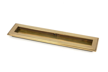 From The Anvil's Aged Brass Art Deco Rectangular Pull; #finish_aged-brass