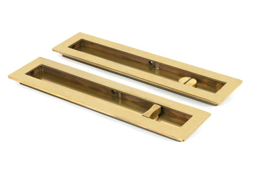 From The Anvil's Aged Brass Plain Rectangular Pull - Privacy Set; #finish_aged-brass