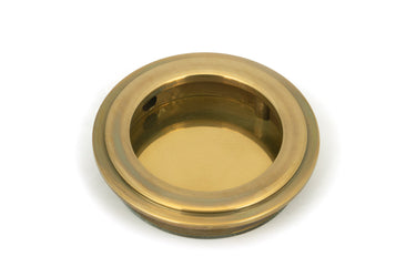 From The Anvil's Aged Brass Art Deco Round Pull; #finish_aged-brass