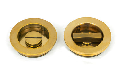 From The Anvil's Aged Brass Plain Round Pull - Privacy Set; #finish_aged-brass