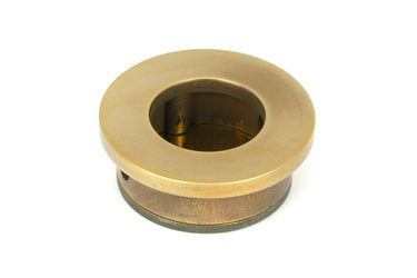 From The Anvil's Aged Brass Round Finger Edge Pull; #finish_aged-brass