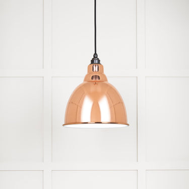 From The Anvil's Accent White Gloss Brindley Pendant; #colour_bare