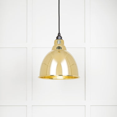 From The Anvil's Hammered Brass Hammered Brass Brindley Pendant; #colour_bare