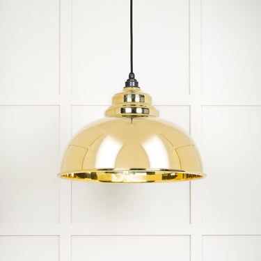 From The Anvil's Smooth Brass Smooth Brass Harborne Pendant; #colour_bare