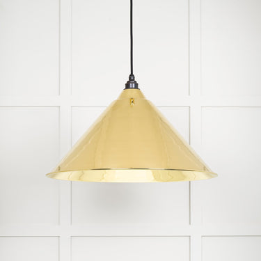 From The Anvil's Smooth Brass Smooth Brass Hockley Pendant; #colour_bare