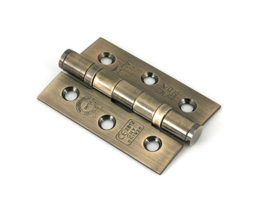 From The Anvil's Aged Brass Ball Bearing Butt Hinge (pair) SS; #finish_aged-brass
