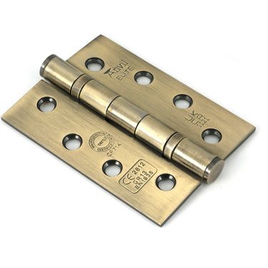 From The Anvil's Aged Brass Ball Bearing Butt Hinge (pair) SS; #finish_aged-brass