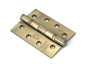 From The Anvil's Aged Brass Ball Bearing Butt Hinge (pair) SS; #finish_aged-brass
