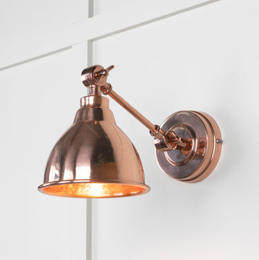 From The Anvil's Hammered Copper Hammered Copper Brindley Wall Light; #finish_bare