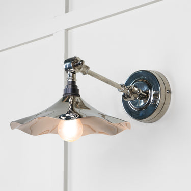 From The Anvil's Smooth Nickel Smooth Nickel Flora Wall Light; #finish_bare
