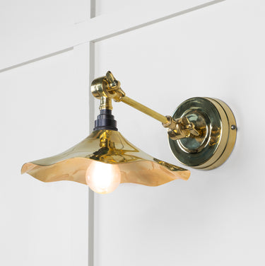 From The Anvil's Smooth Brass Smooth Brass Flora Wall Light; #finish_bare