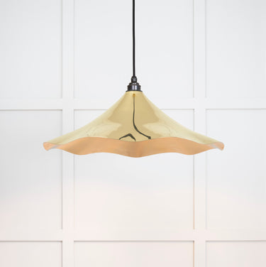 From The Anvil's Smooth Brass Smooth Brass Flora Pendant; #colour_bare