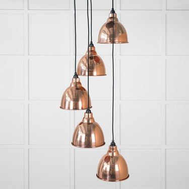 From The Anvil's Smooth Copper Smooth Copper Brindley Cluster Pendant; #colour_bare