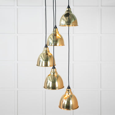 From The Anvil's Smooth Brass Smooth Brass Brindley Cluster Pendant; #colour_bare