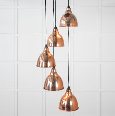 From The Anvil's Hammered Copper Hammered Copper Brindley Cluster Pendant; #colour_bare