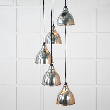 From The Anvil's Hammered Nickel Hammered Nickel Brindley Cluster Pendant; #colour_bare