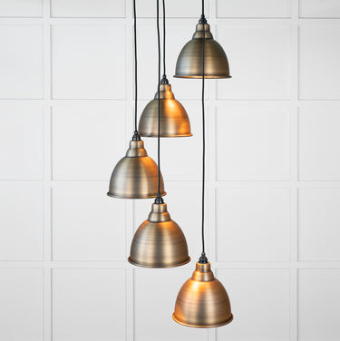 From The Anvil's Aged  Brass Aged Brass Brindley Cluster Pendant; #colour_bare