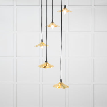 From The Anvil's Smooth Brass Smooth Brass Flora Cluster Pendant; #colour_bare