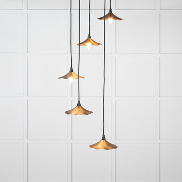 From The Anvil's Aged  Brass Aged Brass Flora Cluster Pendant; #colour_bare
