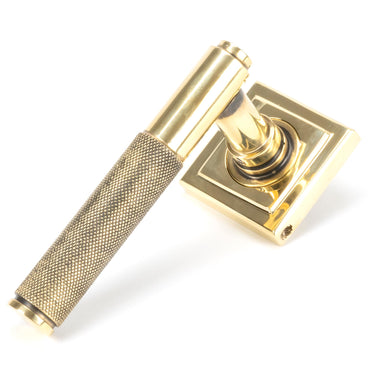 From The Anvil's Aged Brass Brompton Lever on Rose Set (Unsprung); #finish_aged-brass