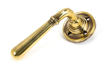 From The Anvil's Aged Brass Newbury Lever on Rose Set; #finish_aged-brass