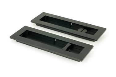 From The Anvil's Matt Black Plain Rectangular Pull - Privacy Set; #finish_matt-black