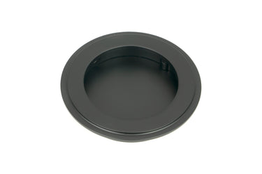 From The Anvil's Matt Black Art Deco Round Pull; #finish_matt-black