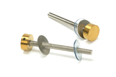 From The Anvil's Aged Brass (304) 100mm Bolt Fixings for T Bar (2); #finish_aged-brass