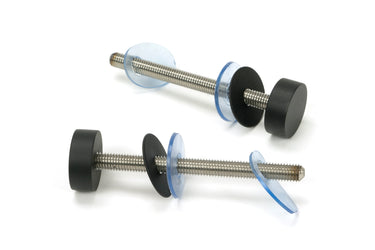From The Anvil's Matt Black (304) 100mm Bolt Fixings for T Bar (2) - Offset; #finish_matt-black