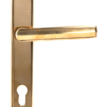 From The Anvil's Aged Brass Art Deco Slimline Lever Espag. Lock Set; #finish_aged-brass