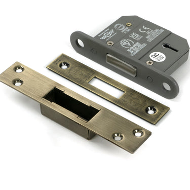 From The Anvil's Aged Brass BS 5 Lever Deadlock KD; #finish_aged-brass