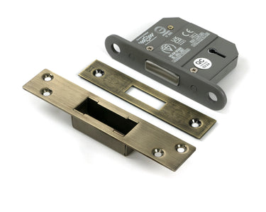 From The Anvil's Aged Brass BS 5 Lever Deadlock KA; #finish_aged-brass