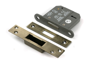 From The Anvil's Aged Brass BS 5 Lever Deadlock KA; #finish_aged-brass