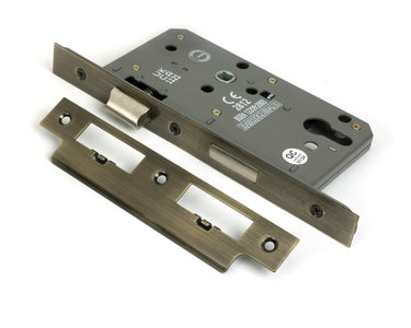 From The Anvil's Aged Brass Euro Din Sash Lock - 60mm Backset/72mm Centre; #finish_aged-brass