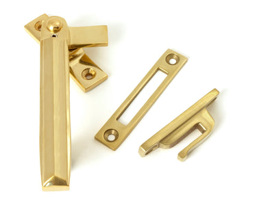 From The Anvil's Polished Brass Locking Art Deco Fastener; #finish_polished-brass