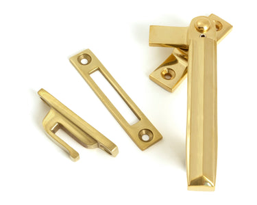 From The Anvil's Polished Brass Locking Art Deco Fastener; #finish_polished-brass
