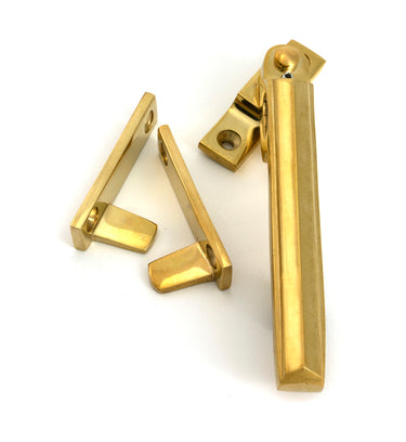 From The Anvil's Polished Brass Night-Vent Locking Art Deco Fastener; #finish_polished-brass