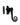 From The Anvil's Black Locking Monkeytail Fastener (Steel Window); #finish_black